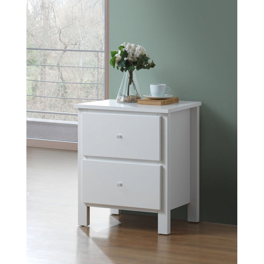 EMPRESS DOUBLE OR QUEEN  4 PIECE HARDWOOD / MDF TALLBOY  BEDROOM SUITE (2-18-15-4-9-5) - WHITE