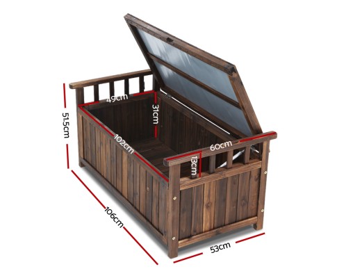 MANDERSON SOLID PINE OUTDOOR / INDOOR STORAGE BENCH / BOX - CHARCOAL OR NATURAL