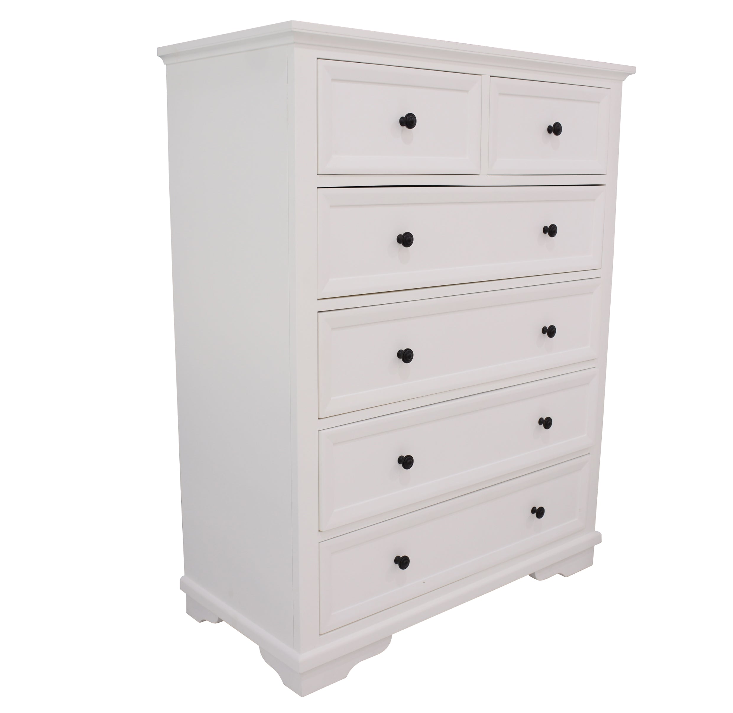 CHANELLE QUEEN 4 PIECE (TALLBOY) BEDROOM SUITE (22-9-5-14-14-1) - WHITE