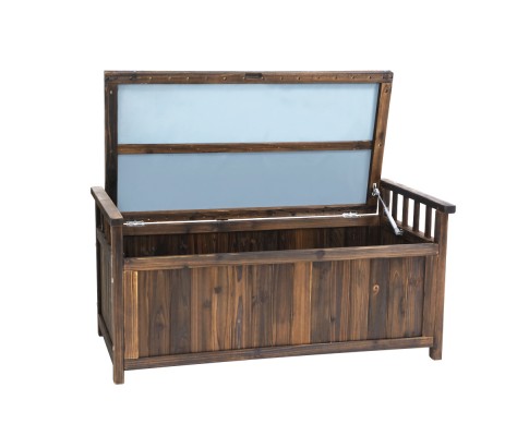 MANDERSON SOLID PINE OUTDOOR / INDOOR STORAGE BENCH / BOX - CHARCOAL OR NATURAL