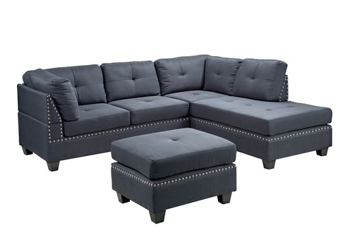 AMELIA (AUSSIE MADE) LINEN CORNER LOUNGE L-SHAPE CHAISE WITH OTTOMAN - ASSORTED COLOURS