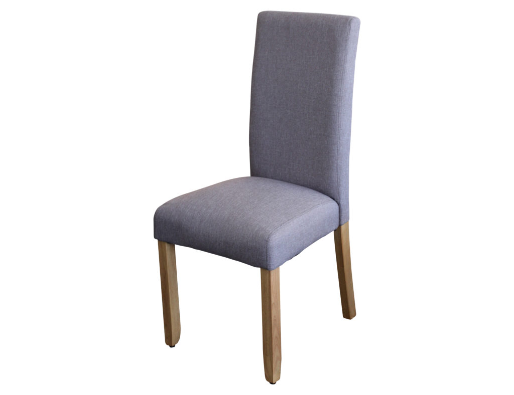 ASHTON SET OF 2 FABRIC UPHOLSTERED DINING CHAIR -  LIGHT  GREY