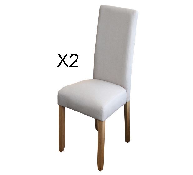 ASHTON SET OF 2 FABRIC UPHOLSTERED DINING CHAIR -  BEIGE 