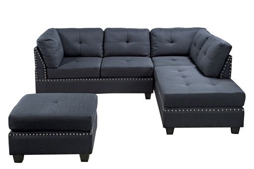 AMELIA (AUSSIE MADE) LINEN CORNER LOUNGE L-SHAPE CHAISE WITH OTTOMAN - ASSORTED COLOURS