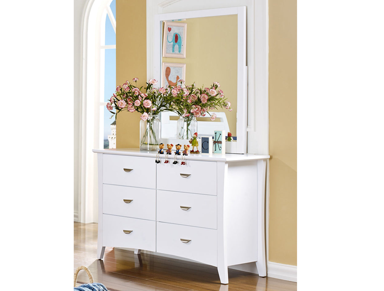 LISERLI (5205) SINGLE OR KING SINGLE 5 PIECE BEDROOM SUITE - WHITE