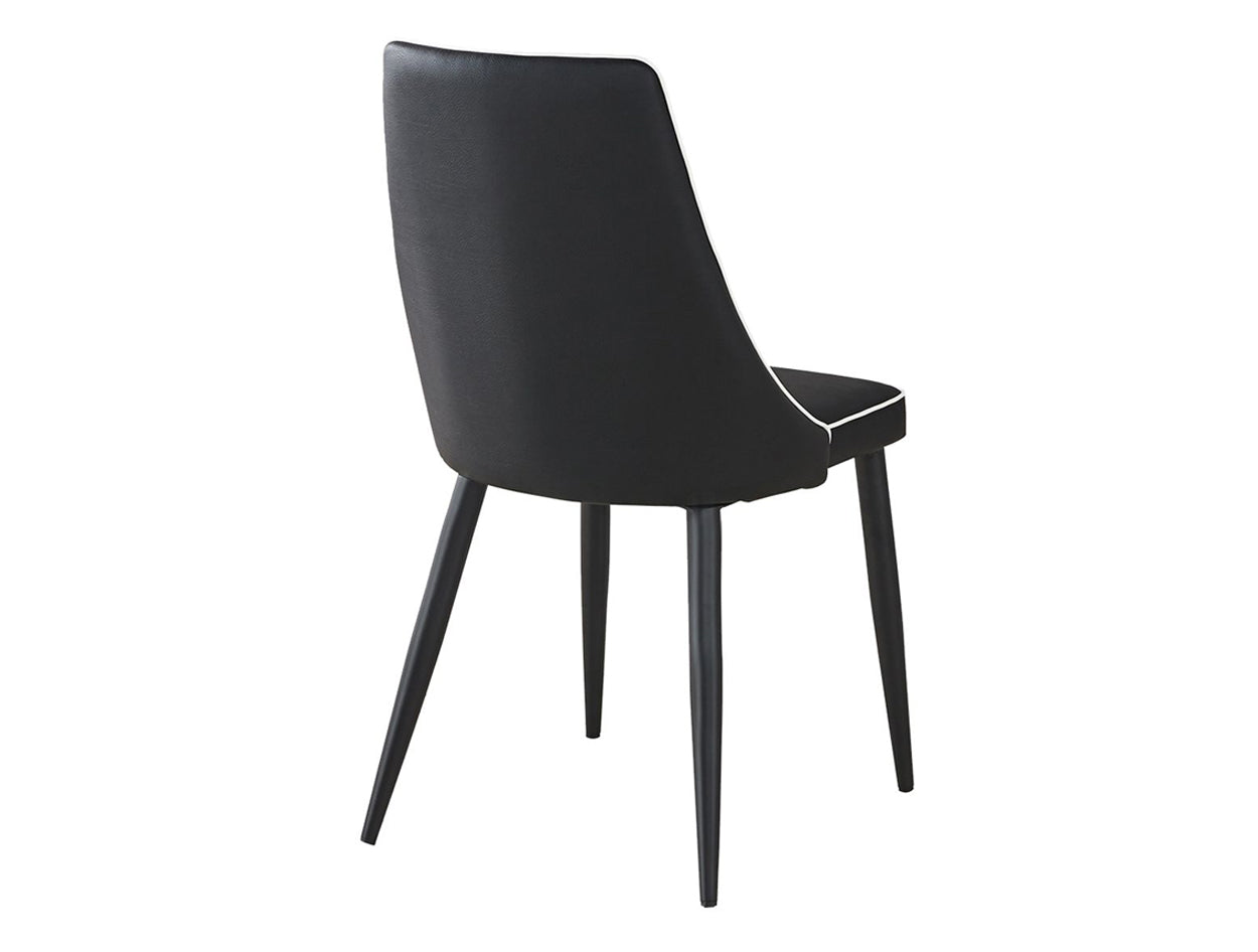 BRISEIS (DC219) LEATHERETTE DINING CHAIR - BLACK & WHITE