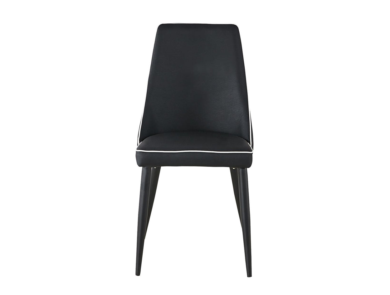 BRISEIS (DC219) LEATHERETTE DINING CHAIR - BLACK & WHITE