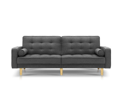 FOREST FABRIC  3  SEATER SOFA BED RECLINER LOUNGE- DARK GREY