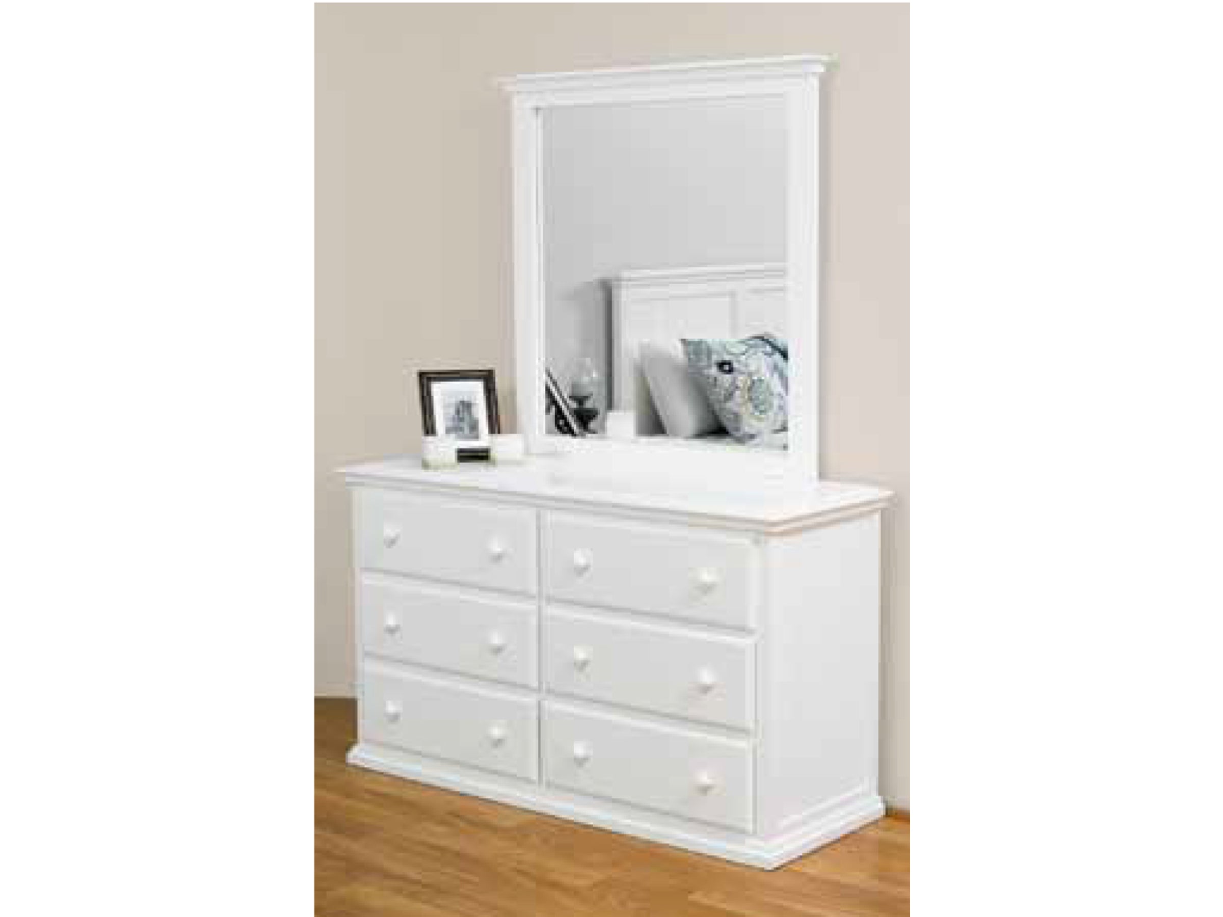 KING SINGLE ANNISTON 5 PIECE (DRESSER) BEDROOM SUITE - ARCTIC