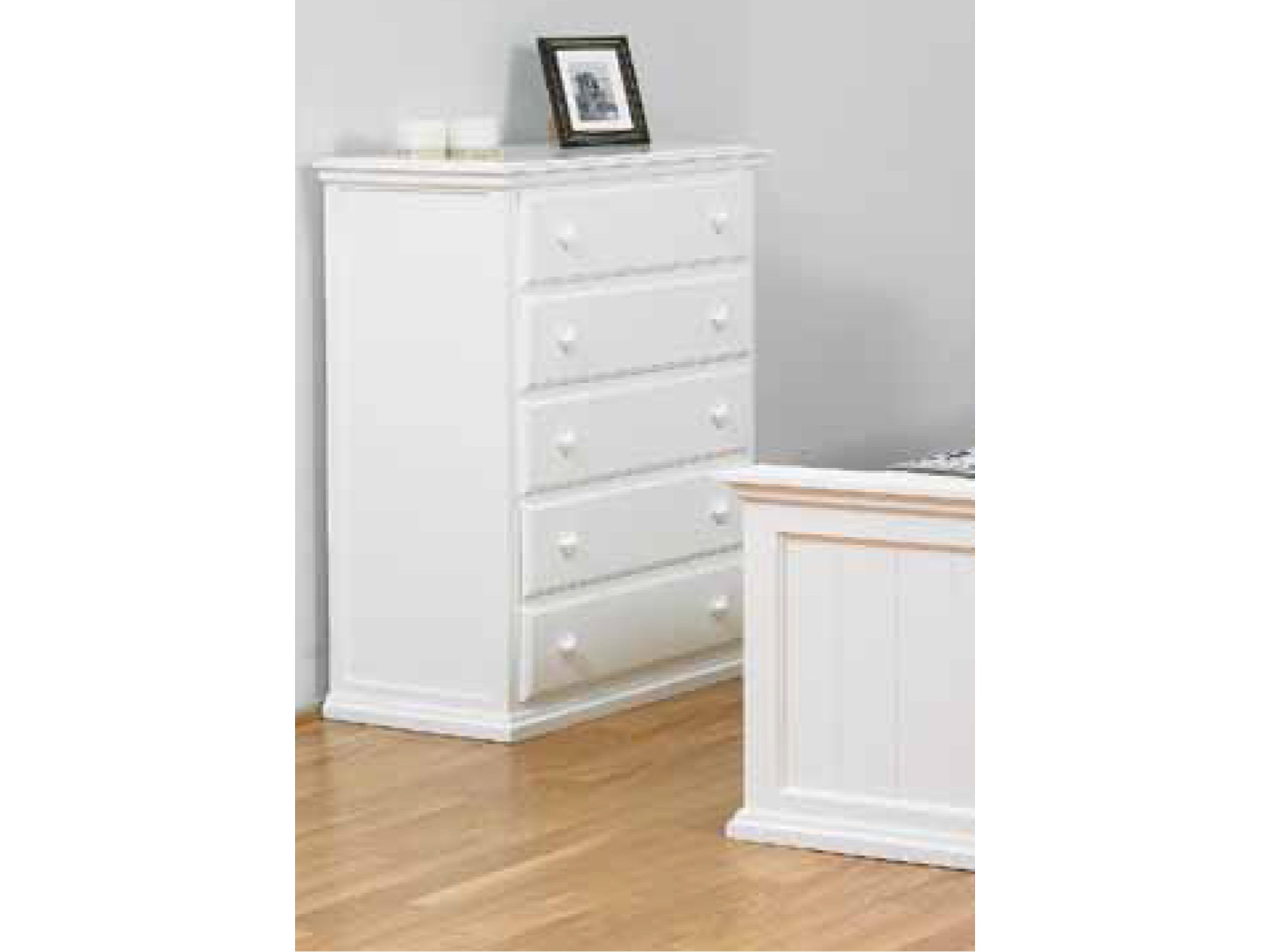DOUBLE OR QUEEN ANNISTON (AUSSIE MADE) 4 PIECE (TALLBOY) BEDROOM SUITE - ASSORTED PAINTED COLOURS
