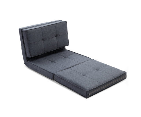 AMADEUS  LINEN FLOOR LOUNGE RECLINER SOFA BED - GREY