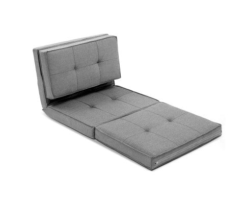  AMADEUS  LINEN FLOOR LOUNGE RECLINER SOFA BED - LIGHT GREY