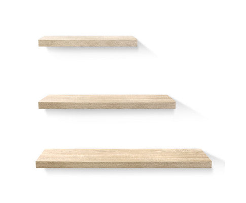 DOMINIQUE 3 PIECE FLOATING  WALL SHELVES - OAK