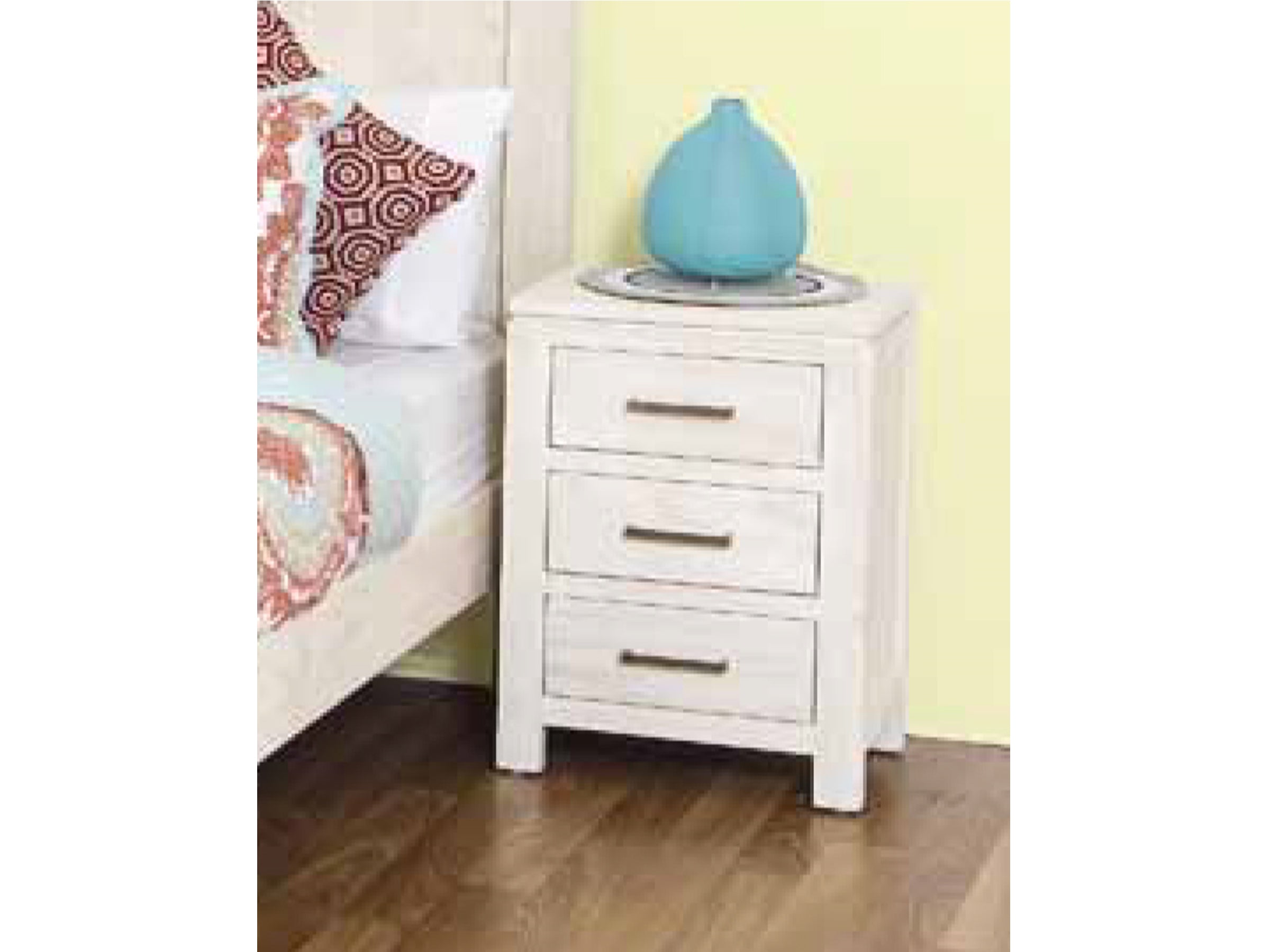 KING SINGLE MARION 5 PIECE (DRESSER) BEDROOM SUITE - WHITEWASH