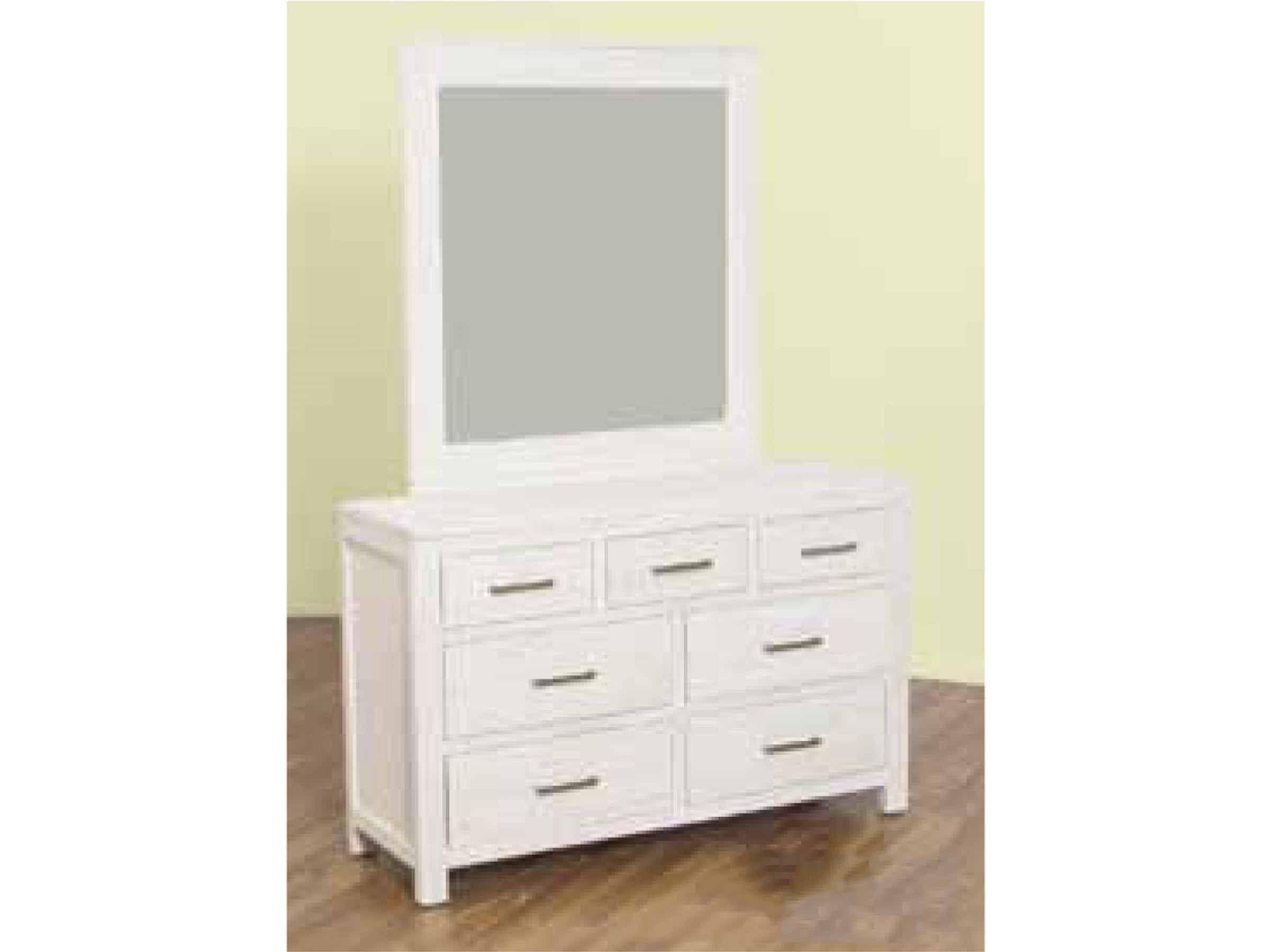 KING SINGLE MARION 5 PIECE (DRESSER) BEDROOM SUITE - WHITEWASH