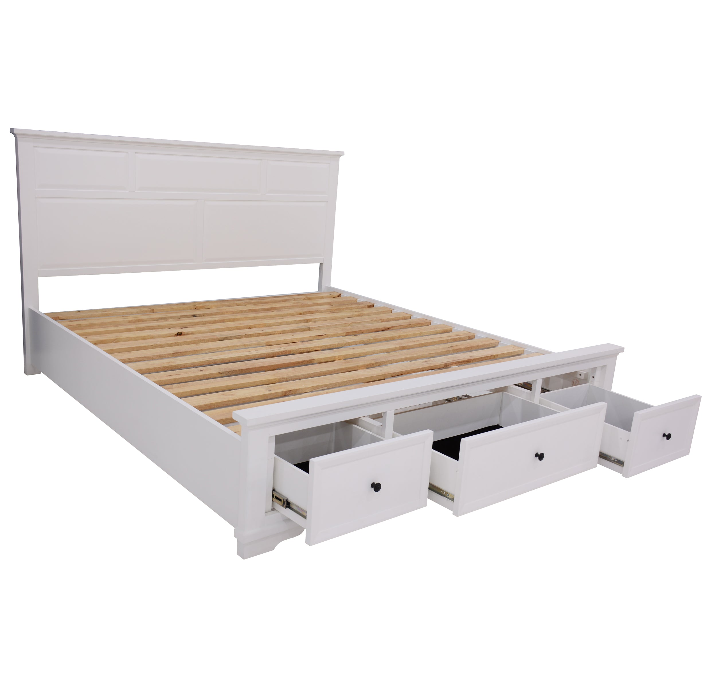 CHANELLE QUEEN 4 PIECE (TALLBOY) BEDROOM SUITE (22-9-5-14-14-1) - WHITE