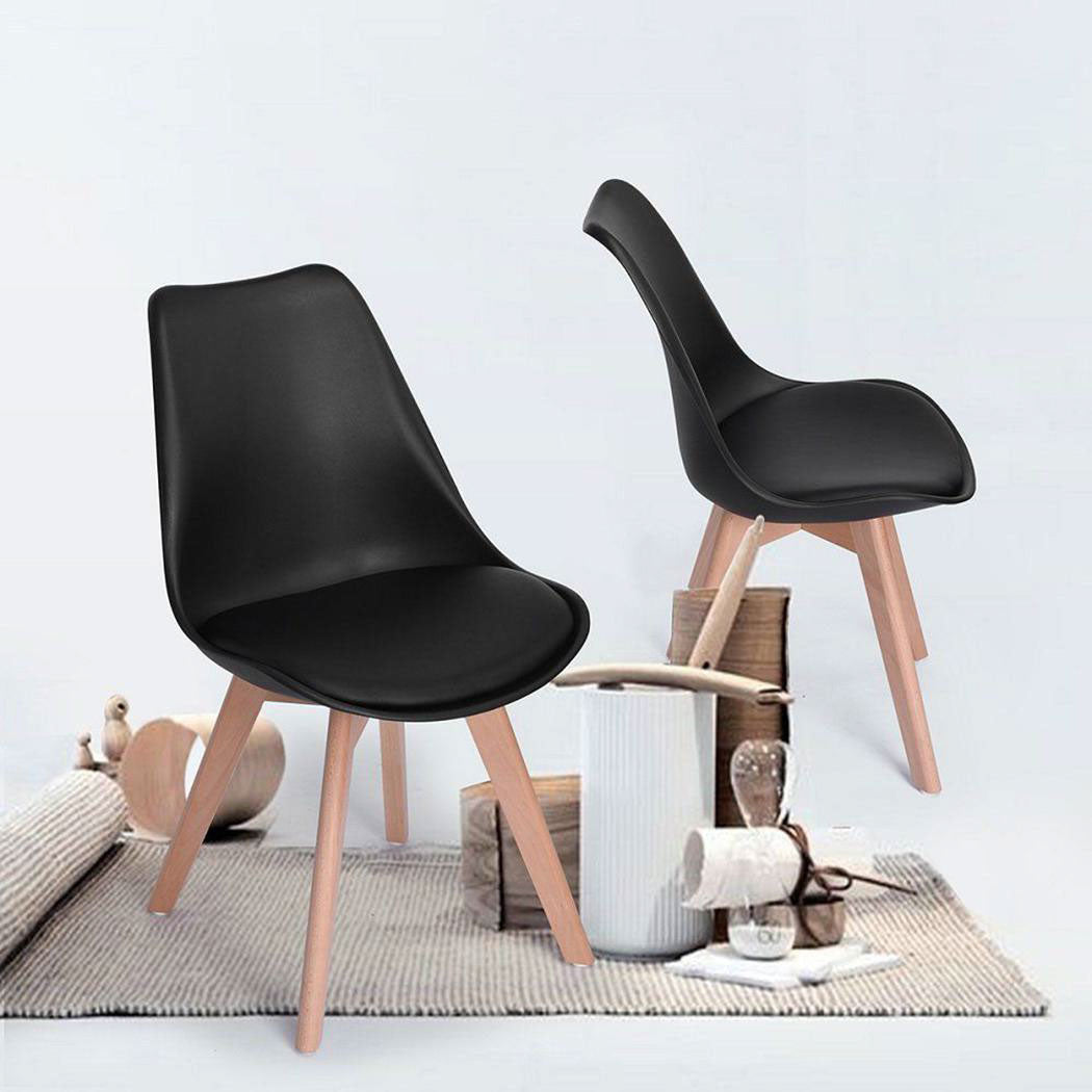 PAD LEATHERETTE DINING CHAIR - BLACK 