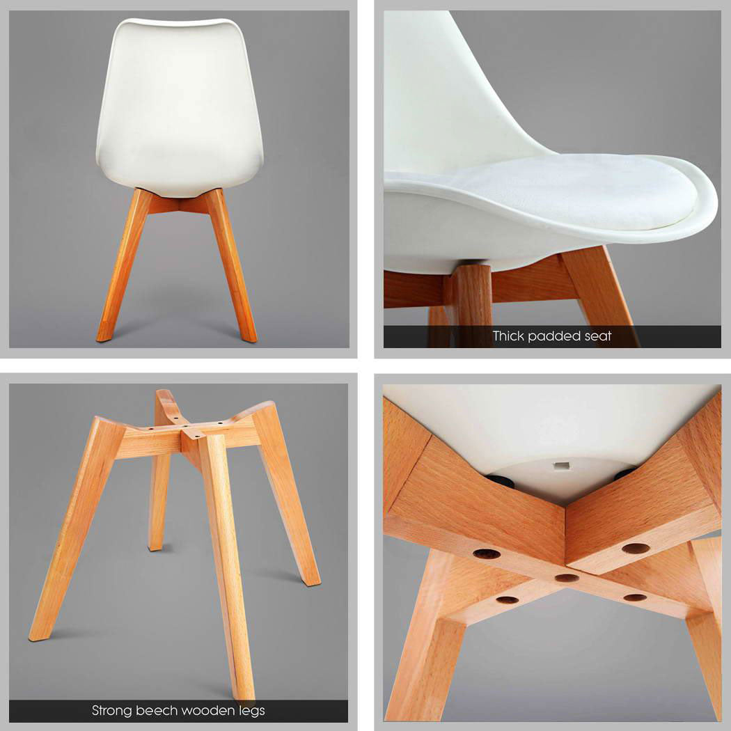 PAD LEATHERETTE DINING CHAIR - WHITE