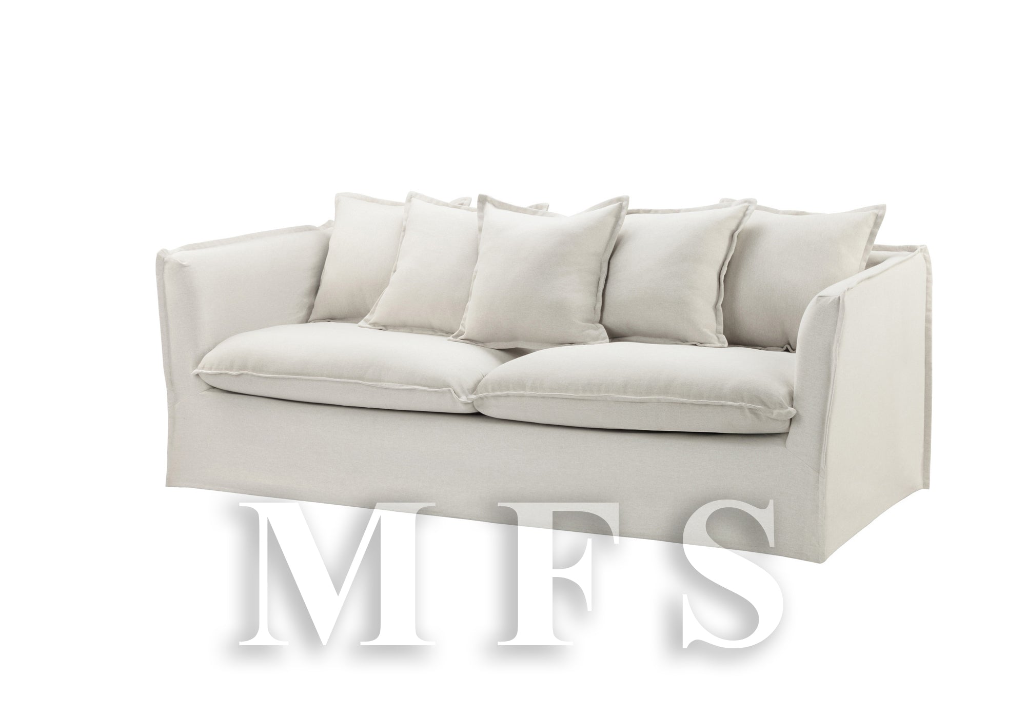 ALLEN 3 SEATER FABRIC SOFA LOUNGE - NATURAL - ONLINE SPECIAL - READY TO GO - 1 ONLY