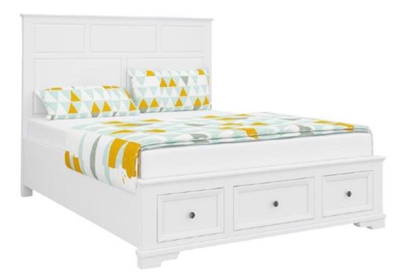 CHANELLE QUEEN 4 PIECE (TALLBOY) BEDROOM SUITE (22-9-5-14-14-1) - WHITE