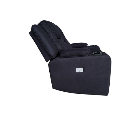 NAZNEEN 2 SEATER FABRIC RECLINER ARM CHAIR - BLACK