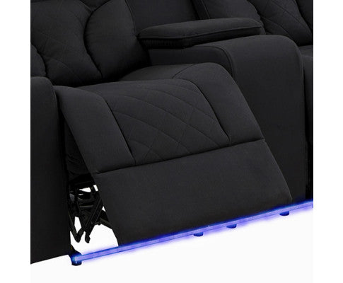 NAZNEEN 2 SEATER FABRIC RECLINER ARM CHAIR - BLACK