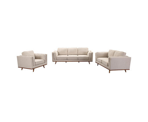 NAILAH 3 + 2 +1 SEATER FABRIC  SOFA  LOUNGE SET - BEIGE