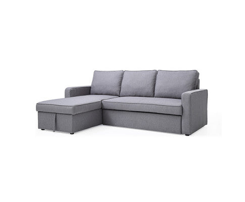 YEMINA FAVRIC CORNER SOFA BED  WITH PULL OUT STORAGE - GREY