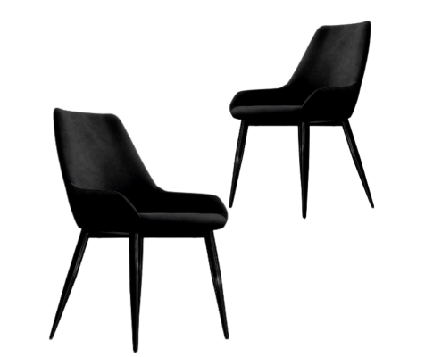 GALLEN (SET OF 2) DINING CHAIR - BLACK VELVET