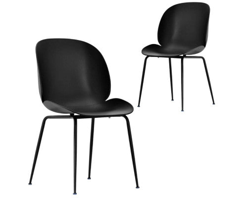 VALMER (SET OF 2) DINING CHAIR - BLACK