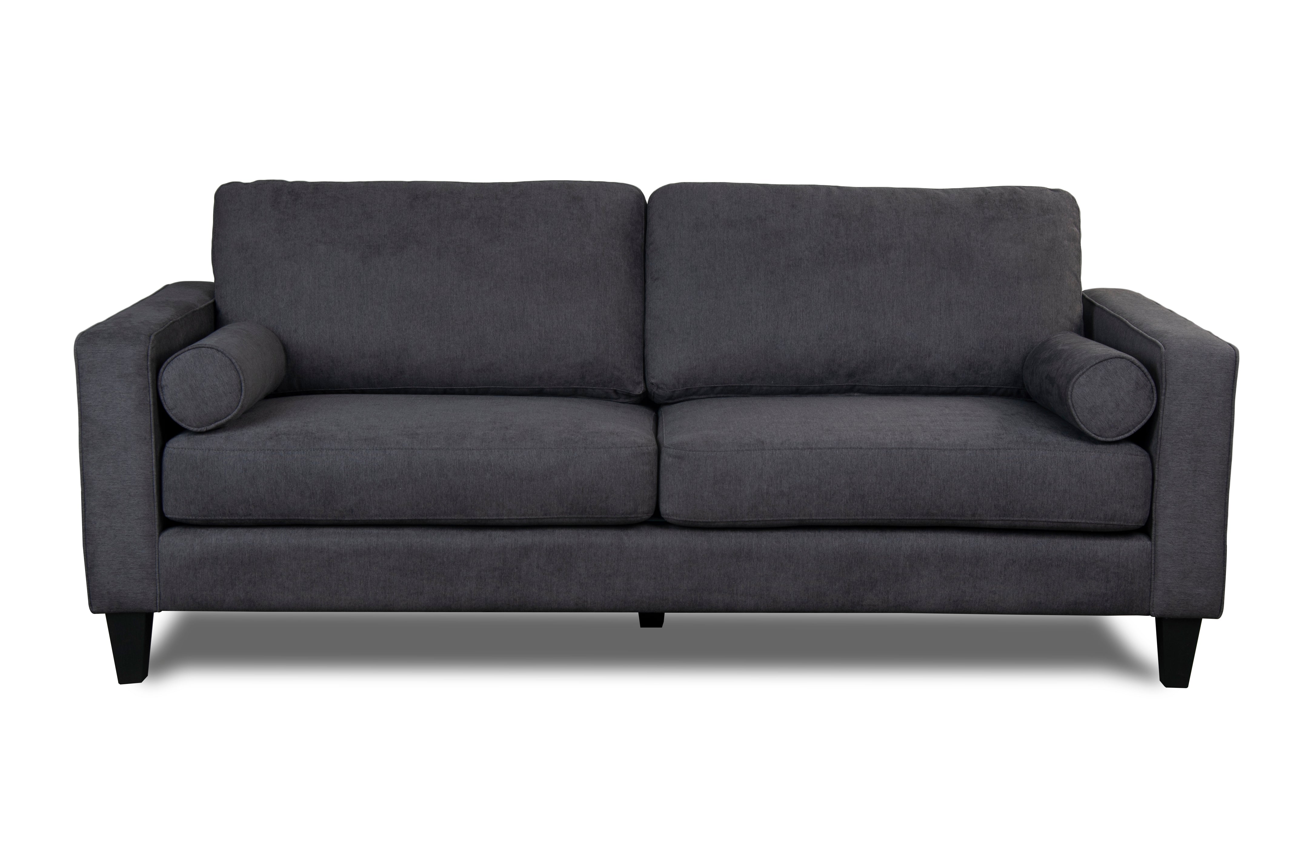 EDEN 3 SEATER SOFA WITH BOLSTERS - 2140(W) x 880(D) - GRAPHITE