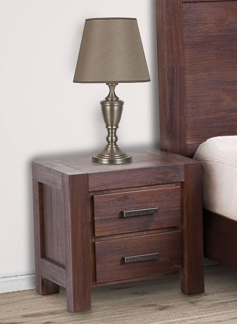 COLOMBO QUEEN 4 PIECE (TALLBOY) BEDROOM SUITE WITH 2 UNDER BED STORAGE DRAWERS - WALNUT