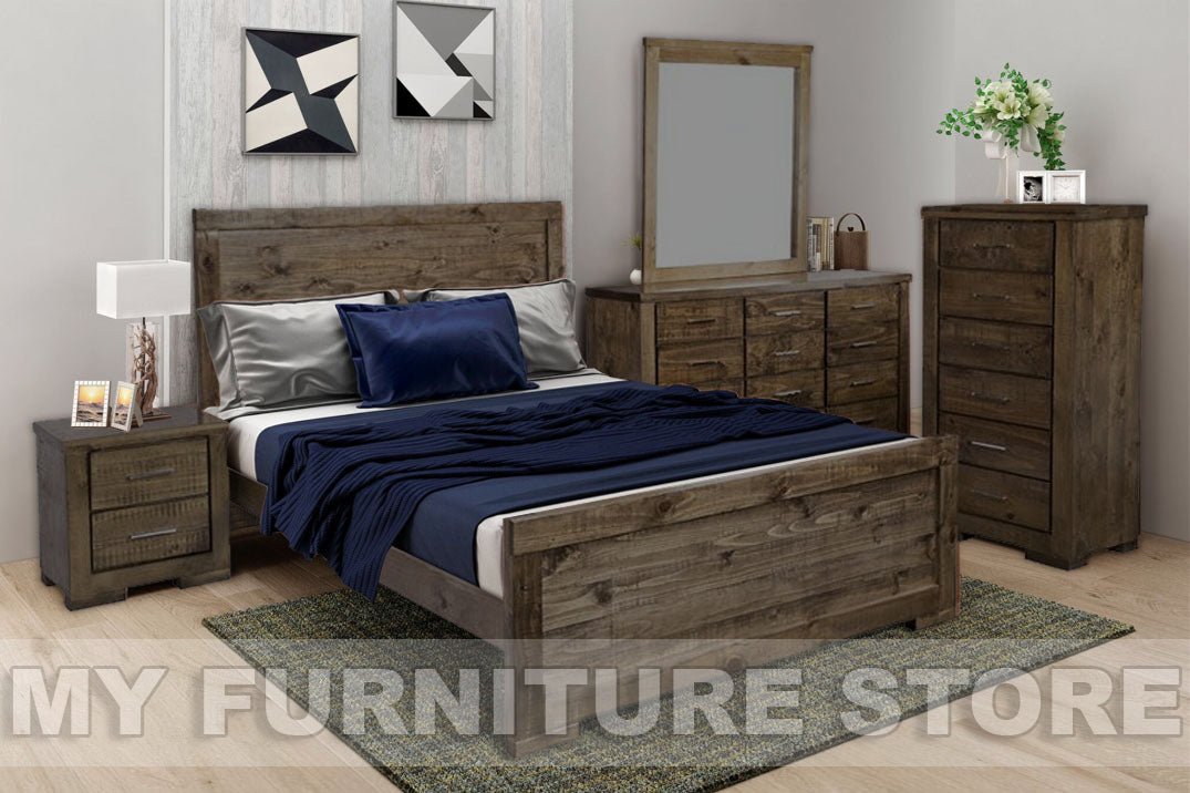 RUSTICED DOUBLE OR QUEEN 6 PIECE (THE LOT) BEDROOM SUITE - RUSTIC 