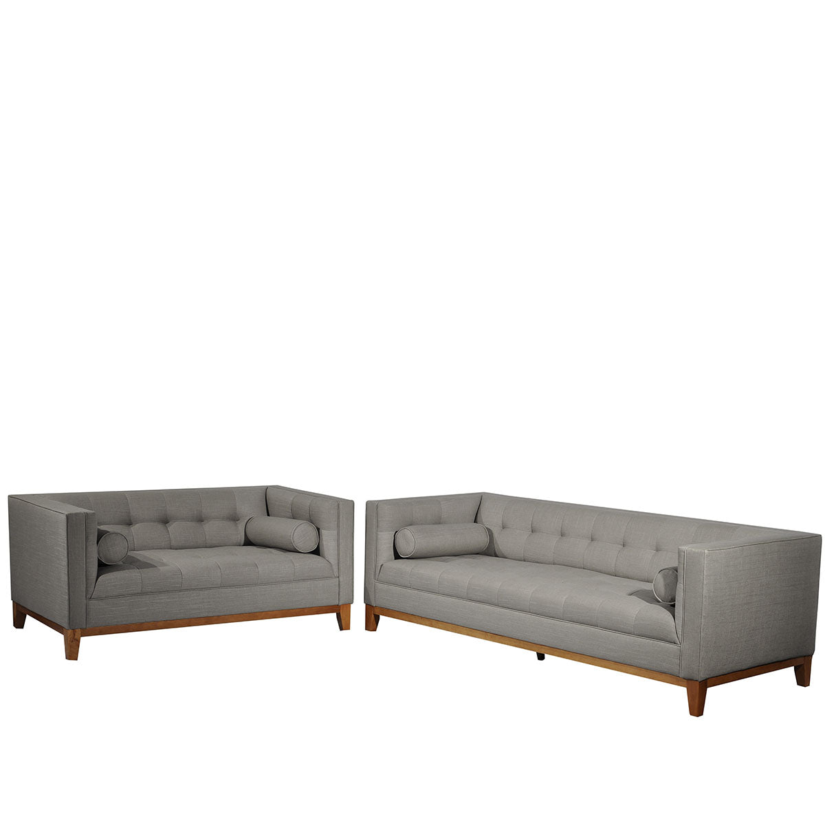  CALVIN THREE (3) + TWO (2) SEATER LOUNGE SUITE - LIGHT GREY