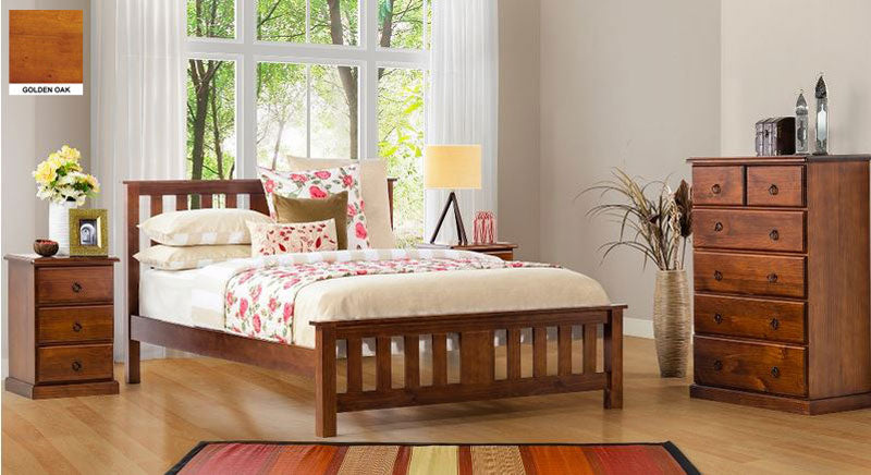 CARRINGTON DOUBLE OR QUEEN 4 PIECE (TALLBOY) BEDROOM SUITE WITH STANDARD CASE GOODS - ASSORTED COLOURS