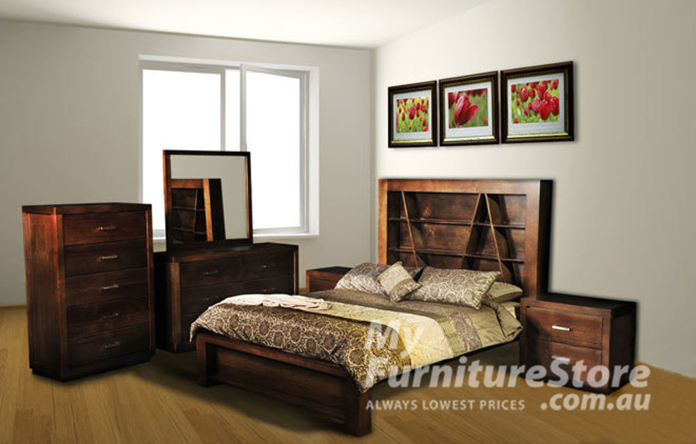 CHRISTIAN DOUBLE OR QUEEN 4 PIECE TALLBOY BEDROOM SUITE - ASSORTED COLOURS