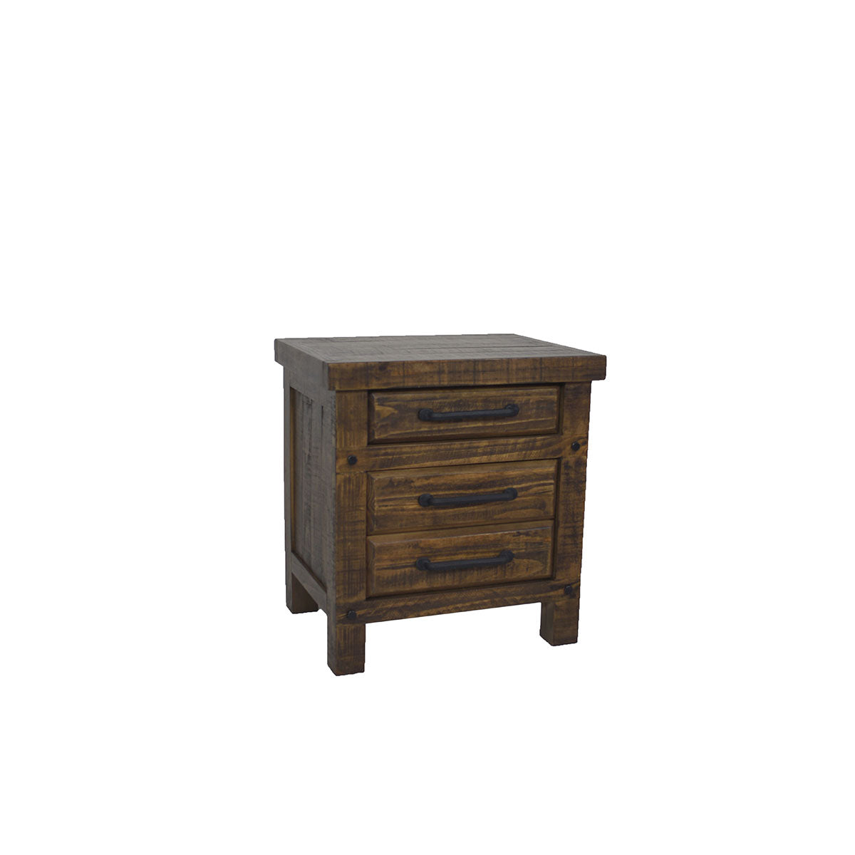 CHRISTINE RECYCLED PINE QUEEN 4 PIECE (TALLBOY) BEDROOM SUITE - AGED ROUGH SAWN