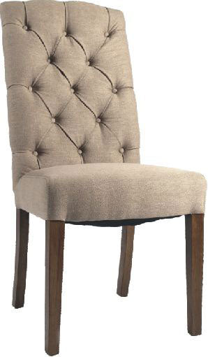 FELICE (V-1041) LINEN DINING CHAIR - BEIGE