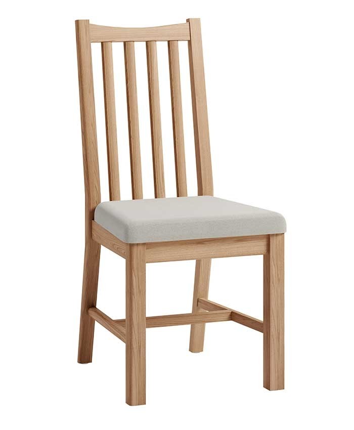 ELEGANCE DINING CHAIR WITH FABRIC UPHOLSTERED SEAT  (7-1-15) - LIGHT OAK