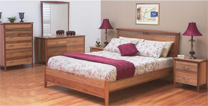 GLENDALE QUEEN 4 PIECE TALLBOY BEDROOM SUITE - BLACKWOOD