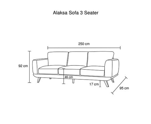 ALASKA 3 + 2 SEATER FABRIC SOFA  LOUNGE SET - BROWN