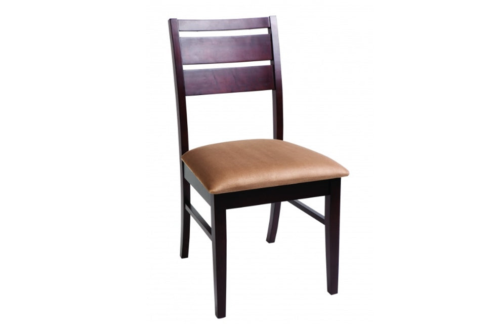 RIANNE FABRIC UPHOLSTERED DINING CHAIR - WENGE / MOCHA